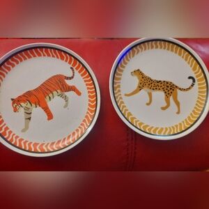 Animal Print Coasters Set TRINKET TRAYS Safari 2 Pcs NEW